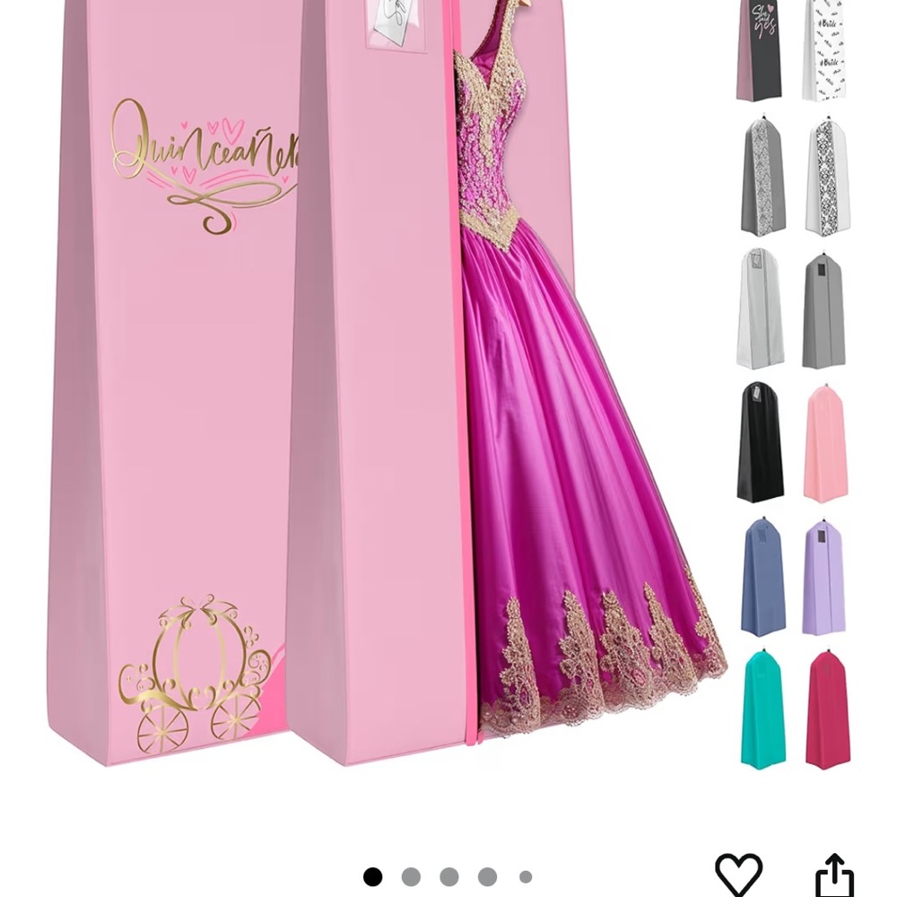 Girls Pink Quinceañera / Dress Storage Bag - Protective Dust Cover